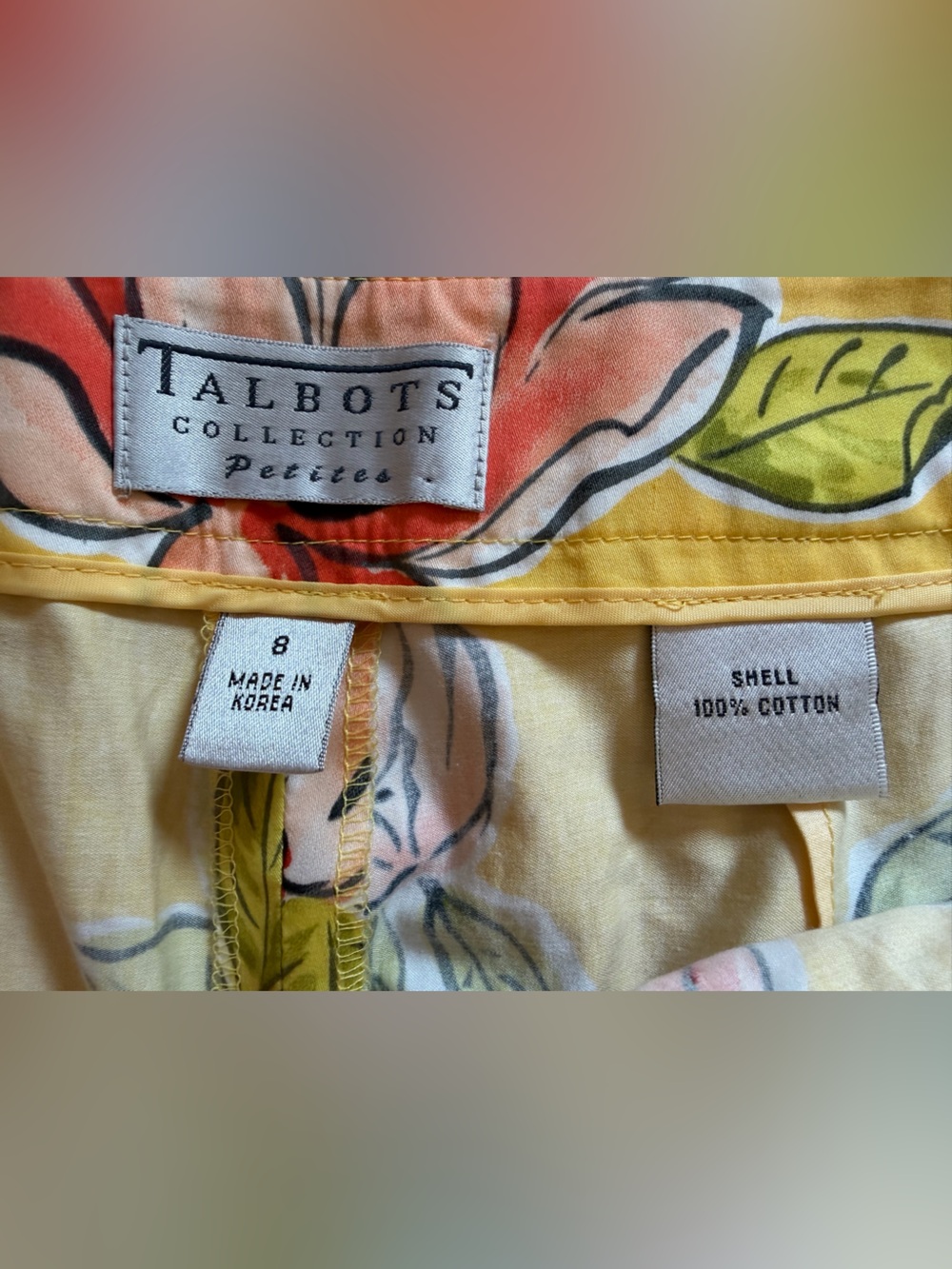 Talbots Yellow Floral Capris - Picture 3 of 3
